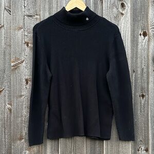 Ralph Lauren Vintage Black Ribbed Turtleneck Sweater EUC